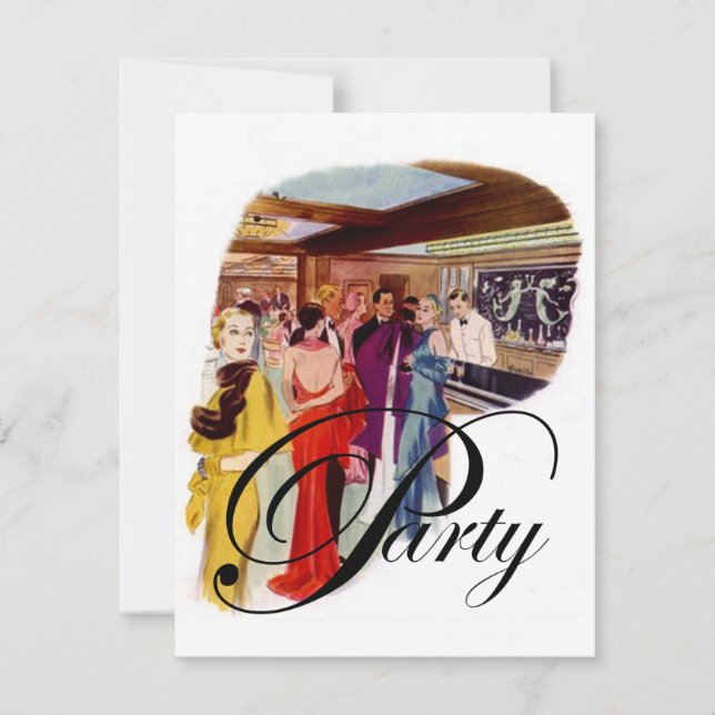 Fiesta Art Decó estilo moda Invitación (Anverso)