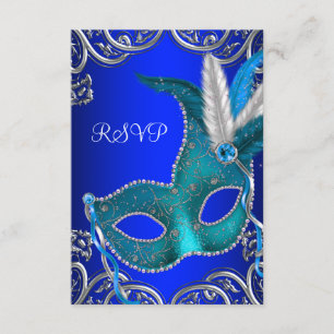 Fiesta azul real y verde azulado de plata RSVP de