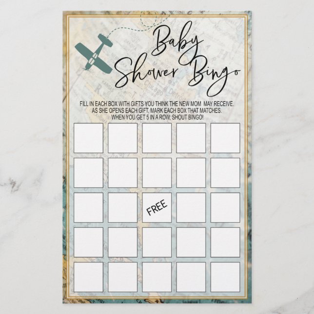 Fiesta Baby Shower de tarjeta de bingo Baby Shower (Anverso)