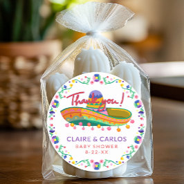 Fiesta Baby Shower Gracias Pegatina - Whimsical S