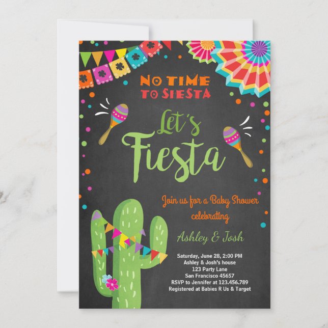Fiesta Baby Shower invitación Cactus mexicano