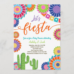 Fiesta Baby Shower invitación Cactus mexicano