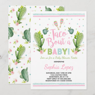 Fiesta Baby Shower Invitación Taco sobre un bebé