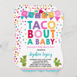 Fiesta Baby Shower Invitación Taco sobre un bebé