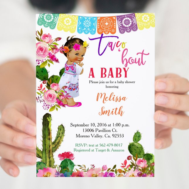 Fiesta Baby Shower Invitación Taco sobre un bebé (Subido por el creador)