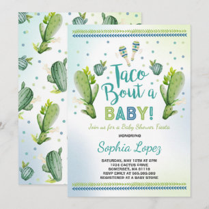 Fiesta Baby Shower Invitación Taco sobre un bebé