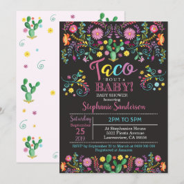 Fiesta Baby Shower Invitación Taco sobre un bebé