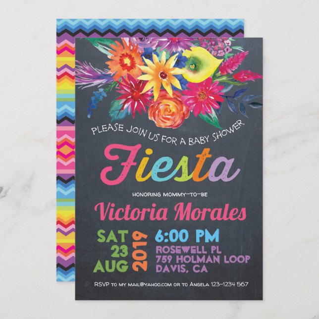 Fiesta Baby Shower Party Invitación (Anverso / Reverso)