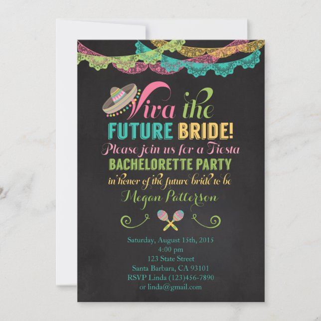 Fiesta Bachelorette Invitación a la Fiesta (Anverso)