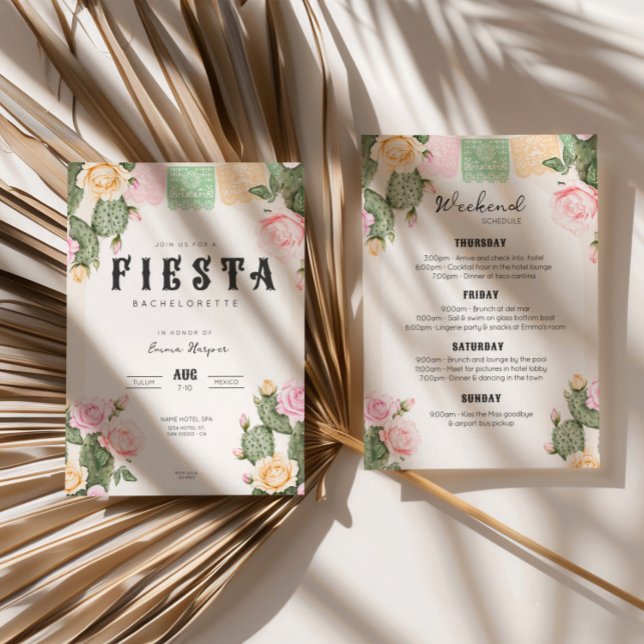 Fiesta Bachelorette Invitación Itineraria de fin d (Subido por el creador)