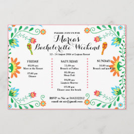 Fiesta Bachelorette Party Invitación Itineraria,
