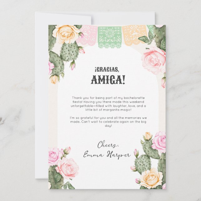 Fiesta Bachelorette Weekend Tarjeta de agradecimie (Anverso)