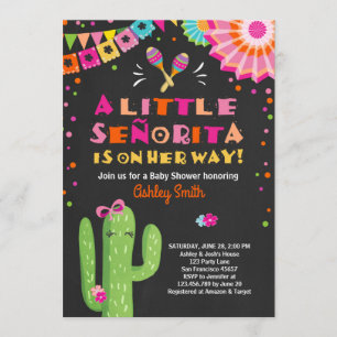 Fiesta Bebé invitación a la ducha Floral Senorita 
