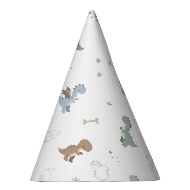 Fiesta blanco Cute Dino Patern Gorra (Derecha)