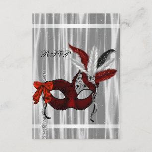 Fiesta blanco negro rojo RSVP de la mascarada