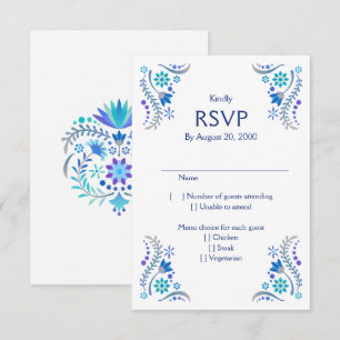 Fiesta Blue Boda Quinceañera RSVP