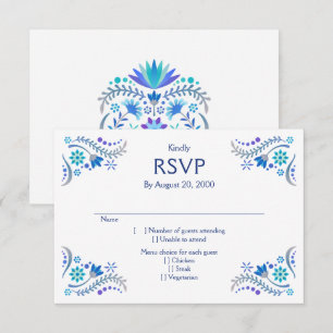 Fiesta Blue Boda Quinceañera RSVP