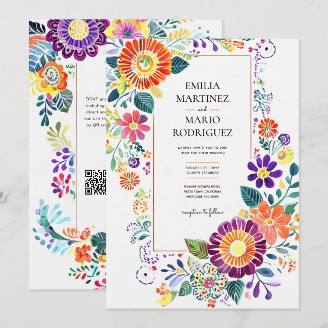 FIESTA BODA - Flores Folkart modernas (Anverso / Reverso)