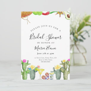 Fiesta Bridal Ducha Invitación Sombrero Mexicano