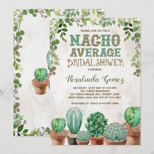 Fiesta Bridal Shower Cactus Invitación suculenta