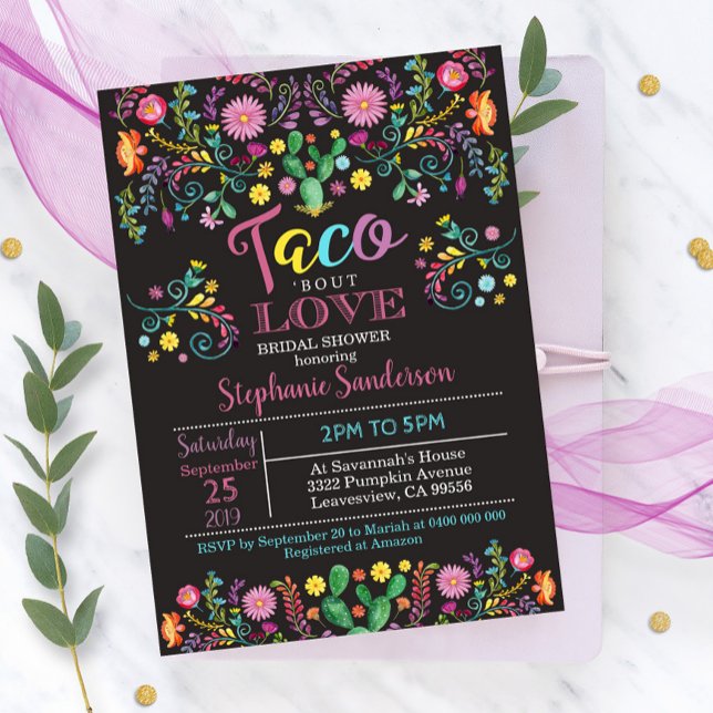 Fiesta Bridal Shower Invitación Taco sobre el amor (Subido por el creador)