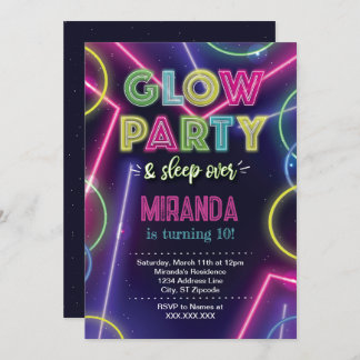 Fiesta brillante, resplandor en la invitación a la