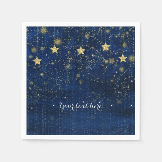 Fiesta caprichoso celestial estrellado del oro servilletas desechables