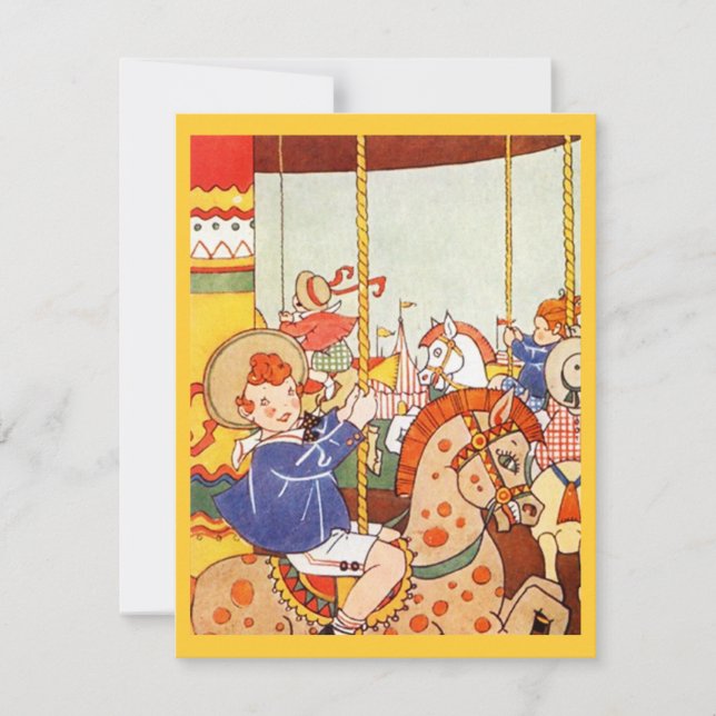 Fiesta Carousel Merry-Go-Round INVITACIONES (Anverso)