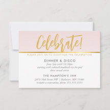 FIESTA CELEBRACIÓN TARJETA de oro rosa pálido punt