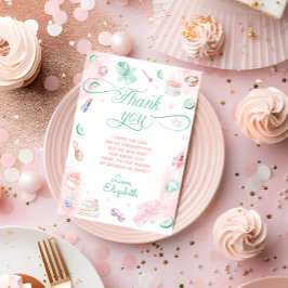 Fiesta Chica cumpleaños Tarjeta de agradecimiento