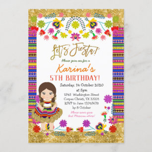 Fiesta Chica Mexicana Invitación al cumpleaños