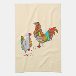 Fiesta Chickens Kitchen Toalla de 16" x 24"