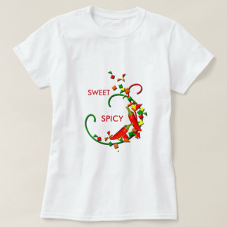 Fiesta Chili Peppers Damas Camiseta Dulce Spicy