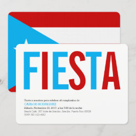 Fiesta: Cielo: Invitación de bandera de Puerto Ric