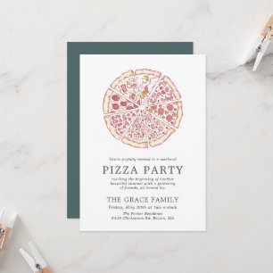 Fiesta Clásica de Pizza   Invitación