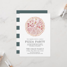 Fiesta Clásica de Pizza | Invitación a Rayas
