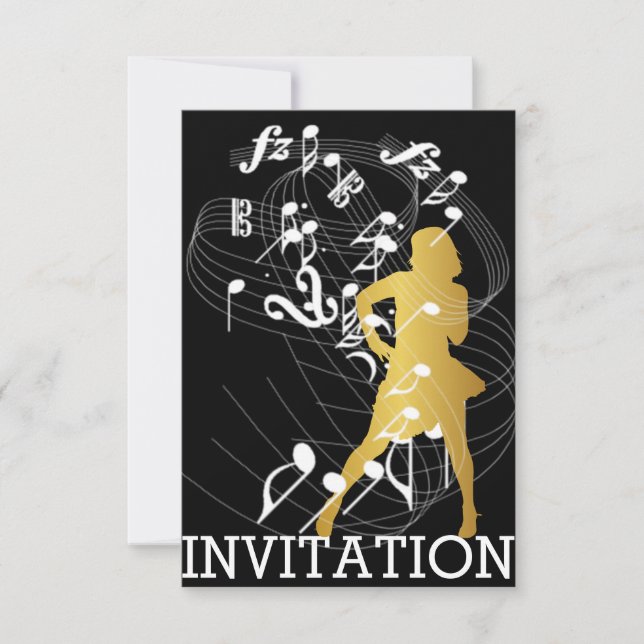 Fiesta Clásico Dance Birthday Music Vip Invitación (Anverso)