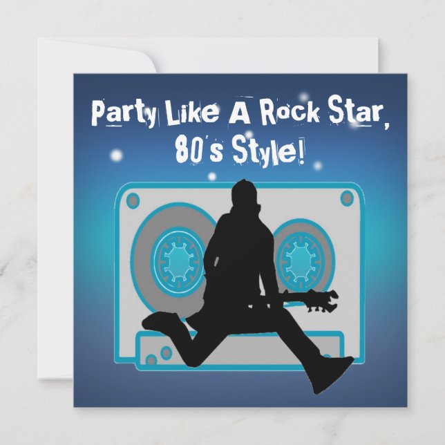 Fiesta como invitaciones de la estrella del rock (Anverso)