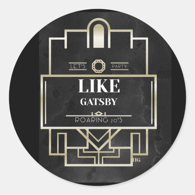 Fiesta como Pegatina Gatsby (Anverso)