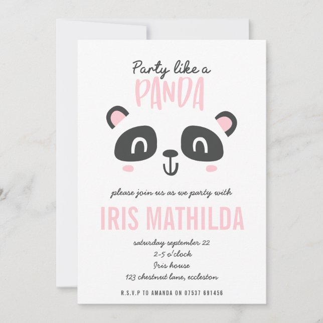 Fiesta como un panda colorido y brillante cumpleañ (Anverso)