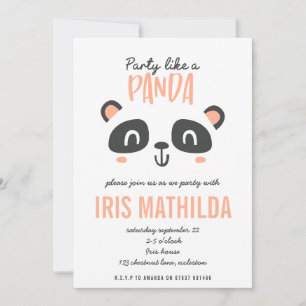 Fiesta como un panda colorido y brillante cumpleañ