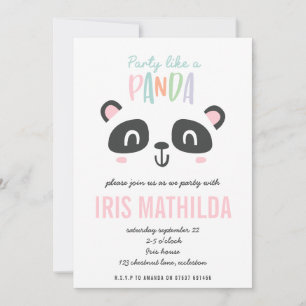 Fiesta como un panda colorido y brillante cumpleañ