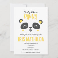 Fiesta como un panda colorido y brillante cumpleañ