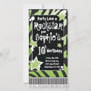 Fiesta como un Rockstar - Plantilla de invitación 