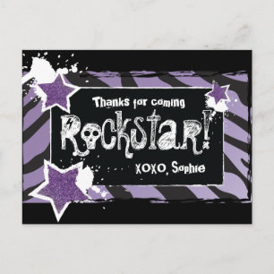 Fiesta como un Rockstar - Purple Gracias Tarjeta P