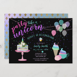 Fiesta como un UNICORNIO Invitación Divertida para