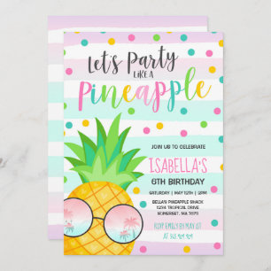 Fiesta Como Una Invitación De Cumpleaños De Piña