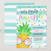 Fiesta Como Una Invitación De Cumpleaños De Piña