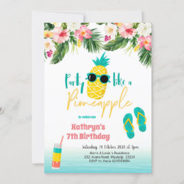 Fiesta como una invitación de cumpleaños de piña