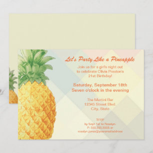 Fiesta como una piña   Tarjeta de invitación